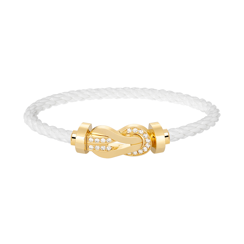 [Agudo Jewelry]CHANCE LARGE 8 FIGURE BUCKLE HALF DIAMOND BRACELET GOLD