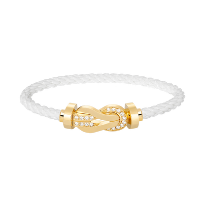 [Agudo Jewelry]CHANCE LARGE 8 FIGURE BUCKLE HALF DIAMOND BRACELET GOLD