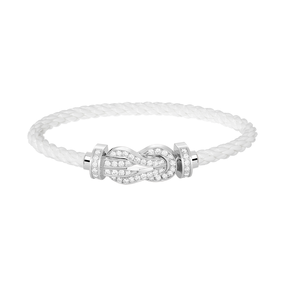 [Agudo Jewelry]CHANCE LARGE 8 FIGURE BUCKLE FULL DIAMOND BRACELET SILVER