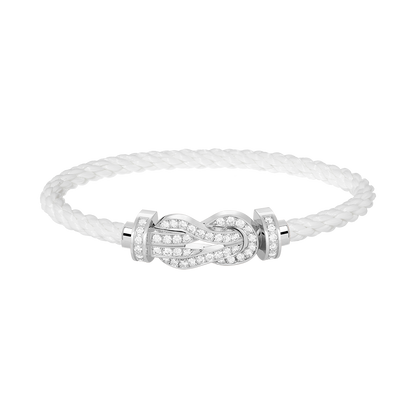 [Agudo Jewelry]CHANCE LARGE 8 FIGURE BUCKLE FULL DIAMOND BRACELET SILVER