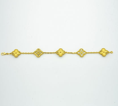 [Agudo Jewelry]CLOVER BRACELET 5 MOTIFS GOLD DIAMOND