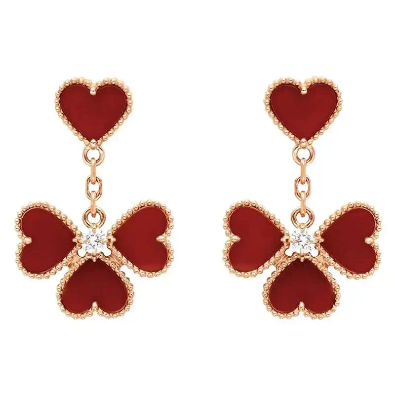 [Agudo Jewelry]SWEET CLOVER CARNELIAN EARRINGS