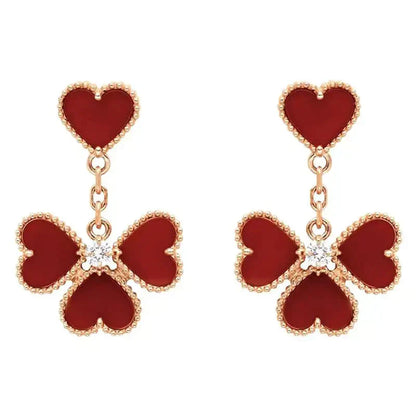 [Agudo Jewelry]SWEET CLOVER CARNELIAN EARRINGS