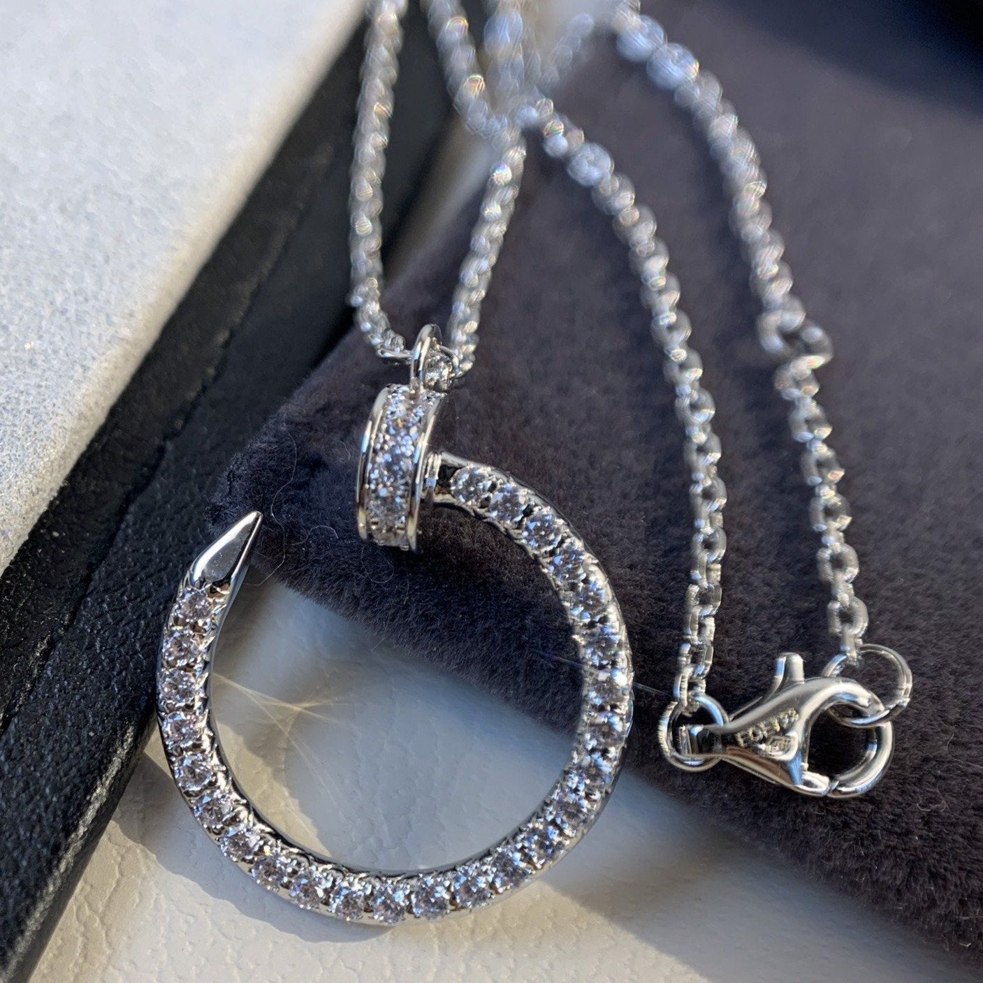 [Agudo Jewelry]JUSTE NECKLACE SILVER DIAMONDS