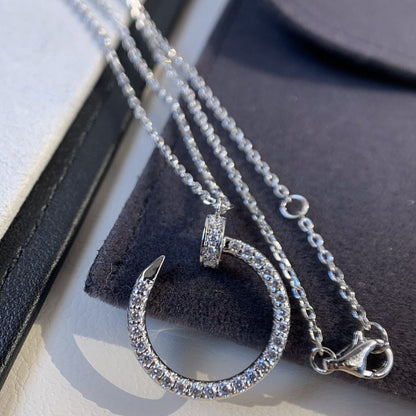 [Agudo Jewelry]JUSTE NECKLACE SILVER DIAMONDS