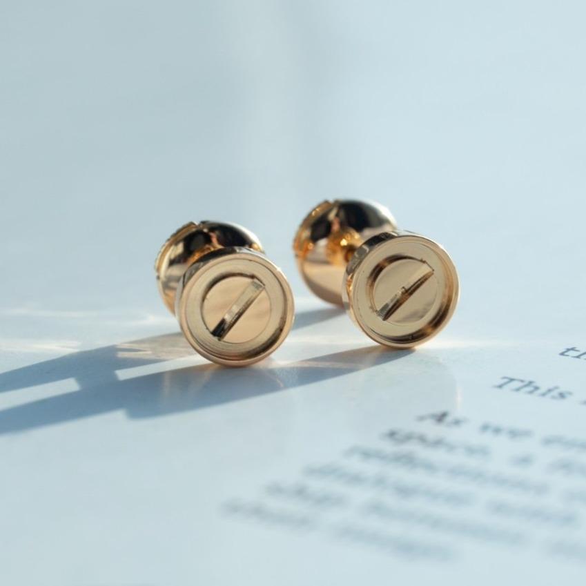 [Agudo Jewelry]LOVE EARRINGS PINK GOLD 10MM