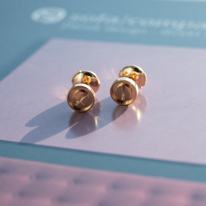 [Agudo Jewelry]LOVE EARRINGS PINK GOLD 10MM