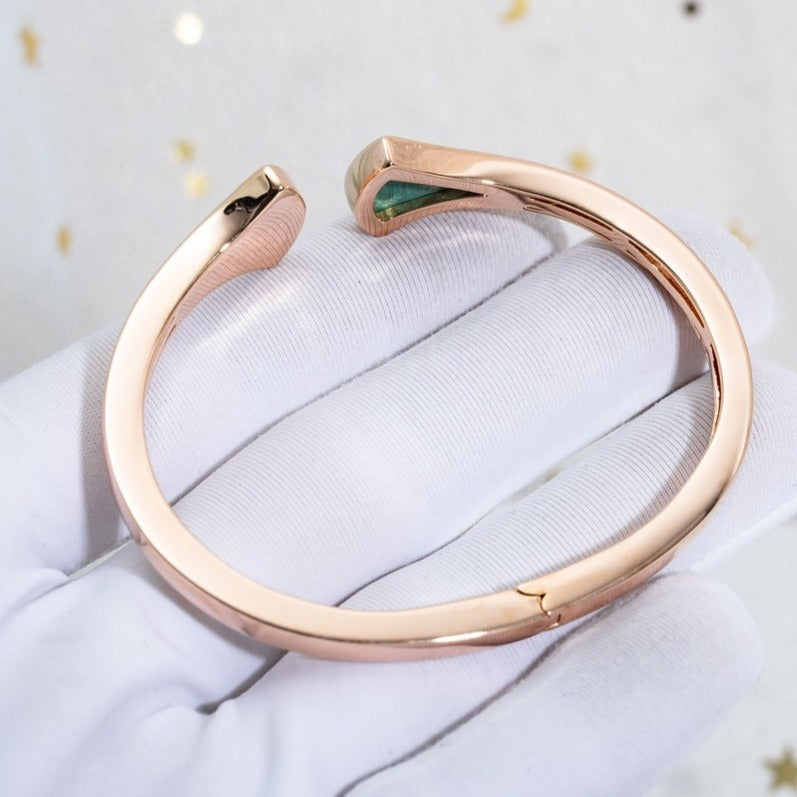 [Agudo Jewelry]DREAM BRACELET OPEN MALACHITE PINK GOLD