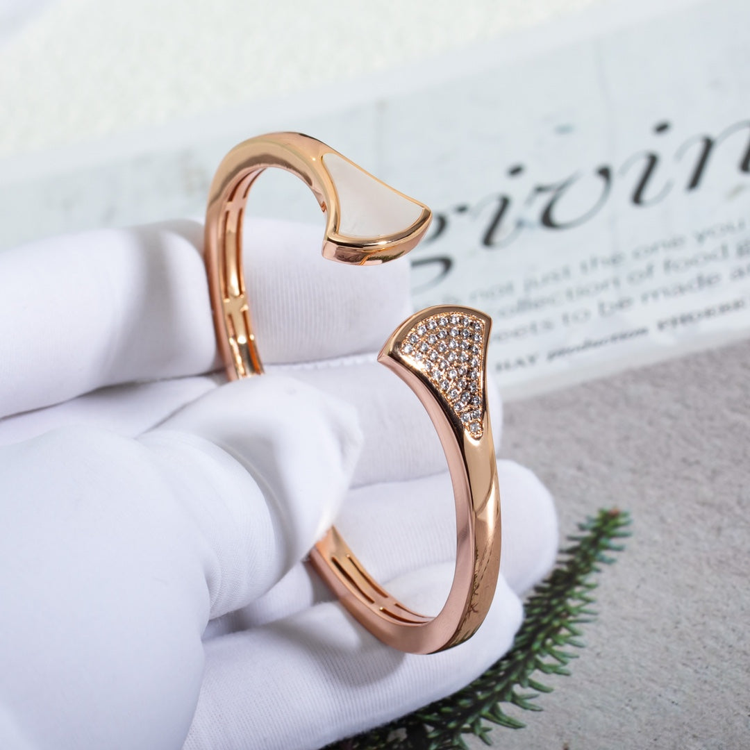 [Agudo Jewelry]DREAM BRACELET OPEN PINK GOLD MOP DIAMOND