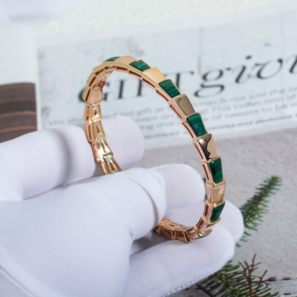 [Agudo Jewelry]SERPENTI BRACELET PINK GOLD MALACHITE