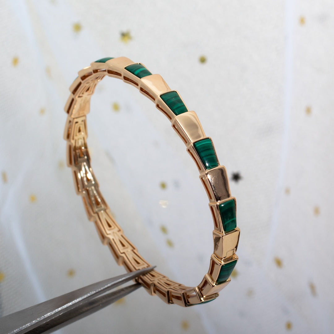 [Agudo Jewelry]SERPENTI BRACELET PINK GOLD MALACHITE