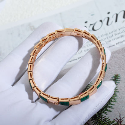 [Agudo Jewelry]SERPENTI BRACELET PINK GOLD MALACHITE