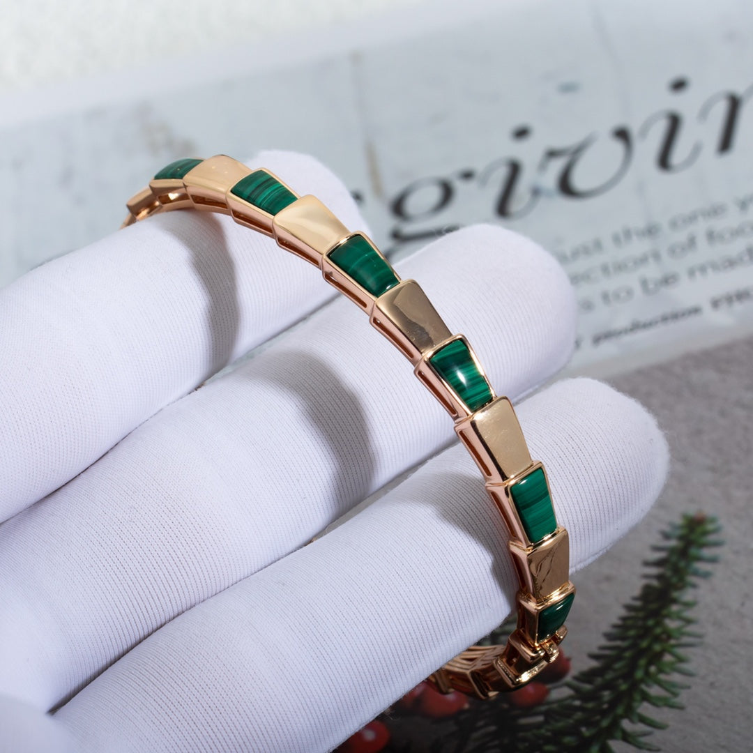 [Agudo Jewelry]SERPENTI BRACELET PINK GOLD MALACHITE