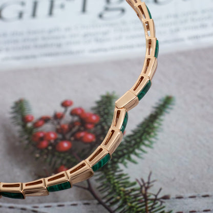 [Agudo Jewelry]SERPENTI BRACELET PINK GOLD MALACHITE