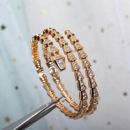 [Agudo Jewelry]SERPENTI BRACELET PINK GOLD DIAMOND DOUBLE ROW