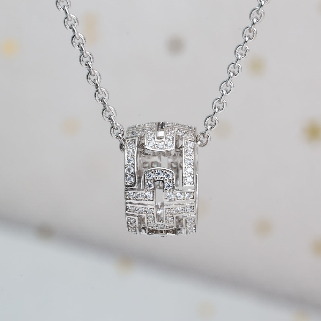 [Agudo Jewelry]PARENTESI NECKLACE SILVER DIAMOND