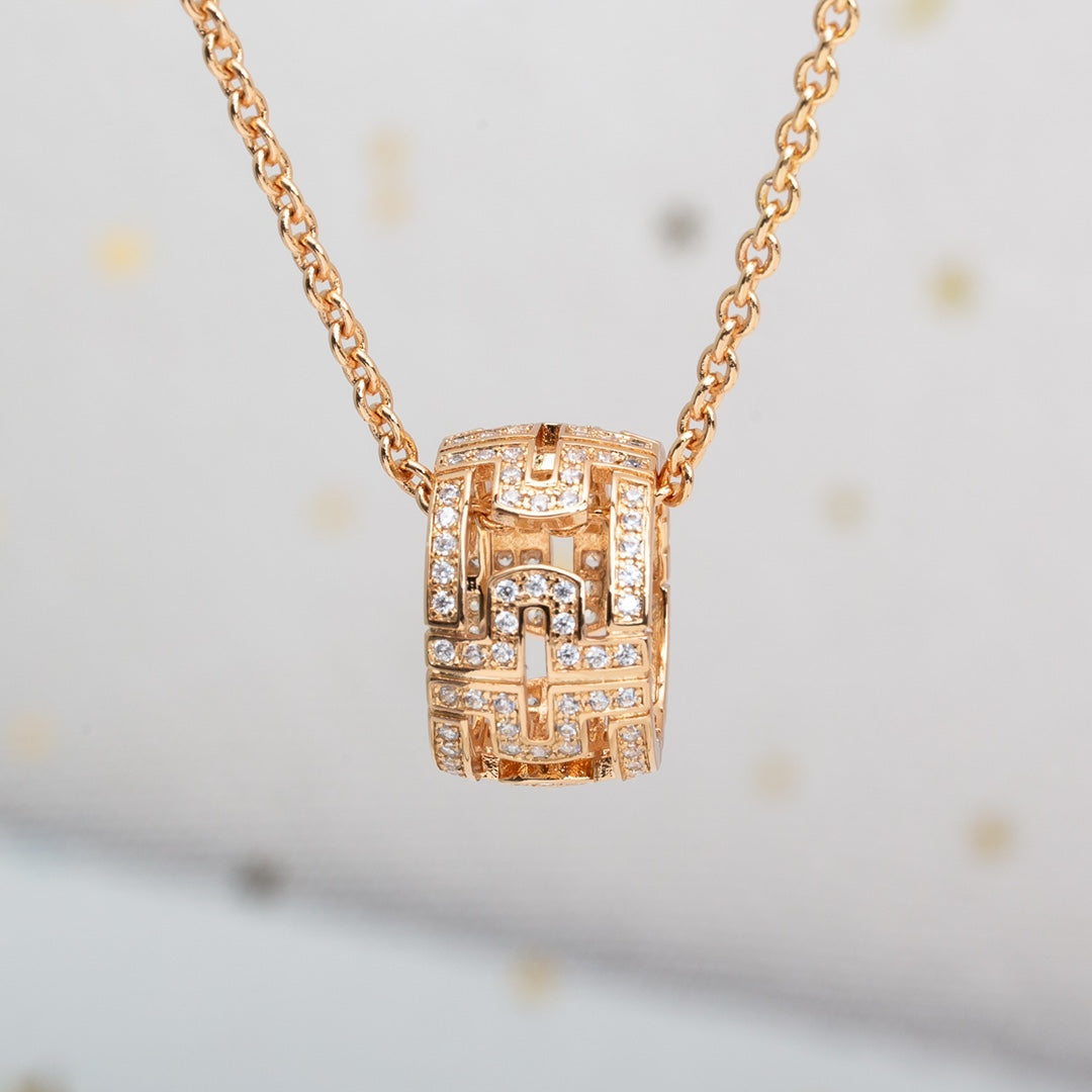 [Agudo Jewelry]PARENTESI NECKLACE PINK GOLD DIAMOND