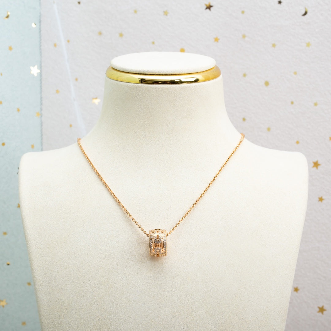 [Agudo Jewelry]PARENTESI NECKLACE PINK GOLD DIAMOND