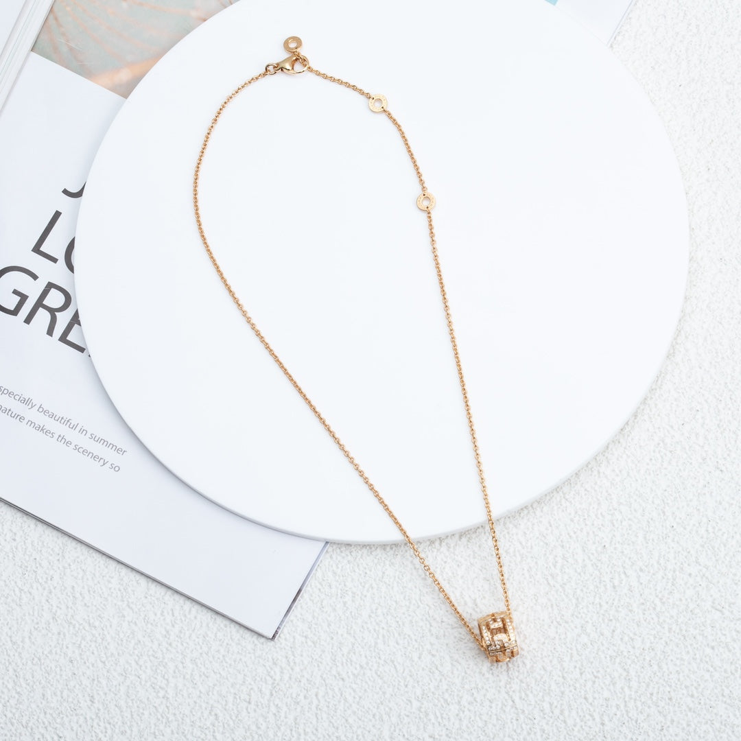 [Agudo Jewelry]PARENTESI NECKLACE PINK GOLD DIAMOND