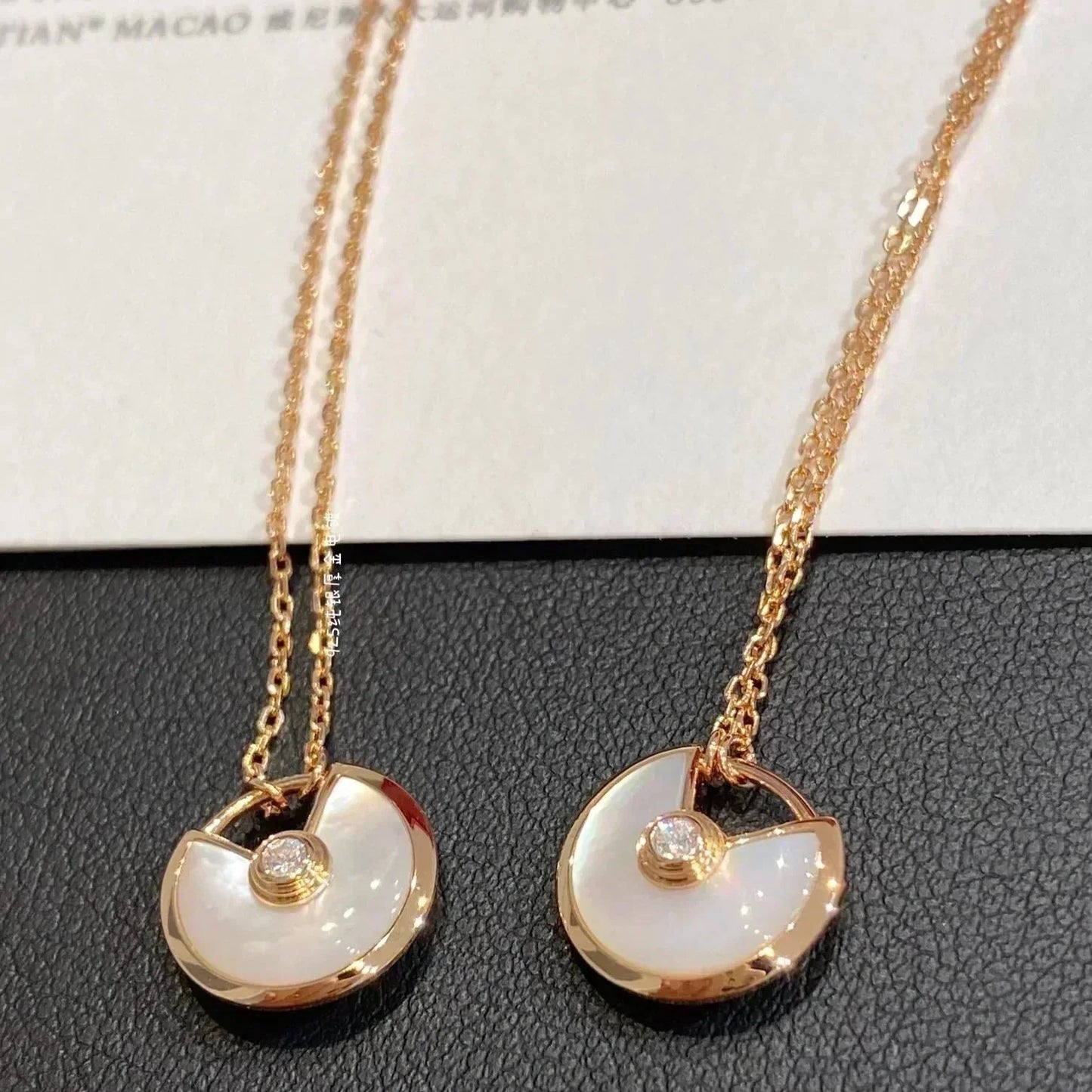 [Agudo Jewelry]AMULETTE ROSE GOLD MOP NECKLACE