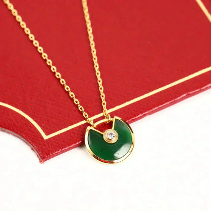 [Agudo Jewelry]AMULETTE GOLD MALACHITE NECKLACE