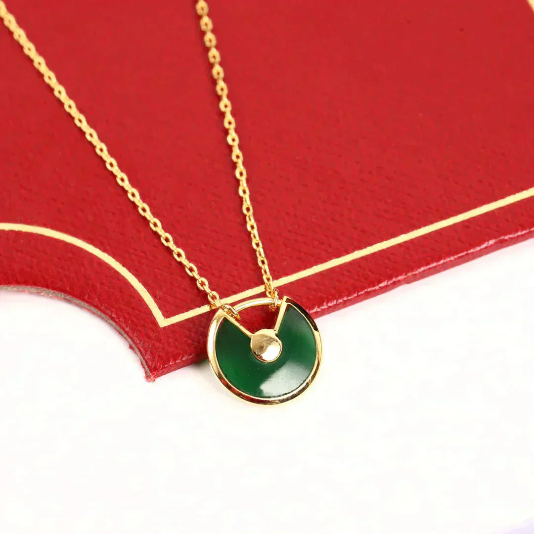 [Agudo Jewelry]AMULETTE GOLD MALACHITE NECKLACE