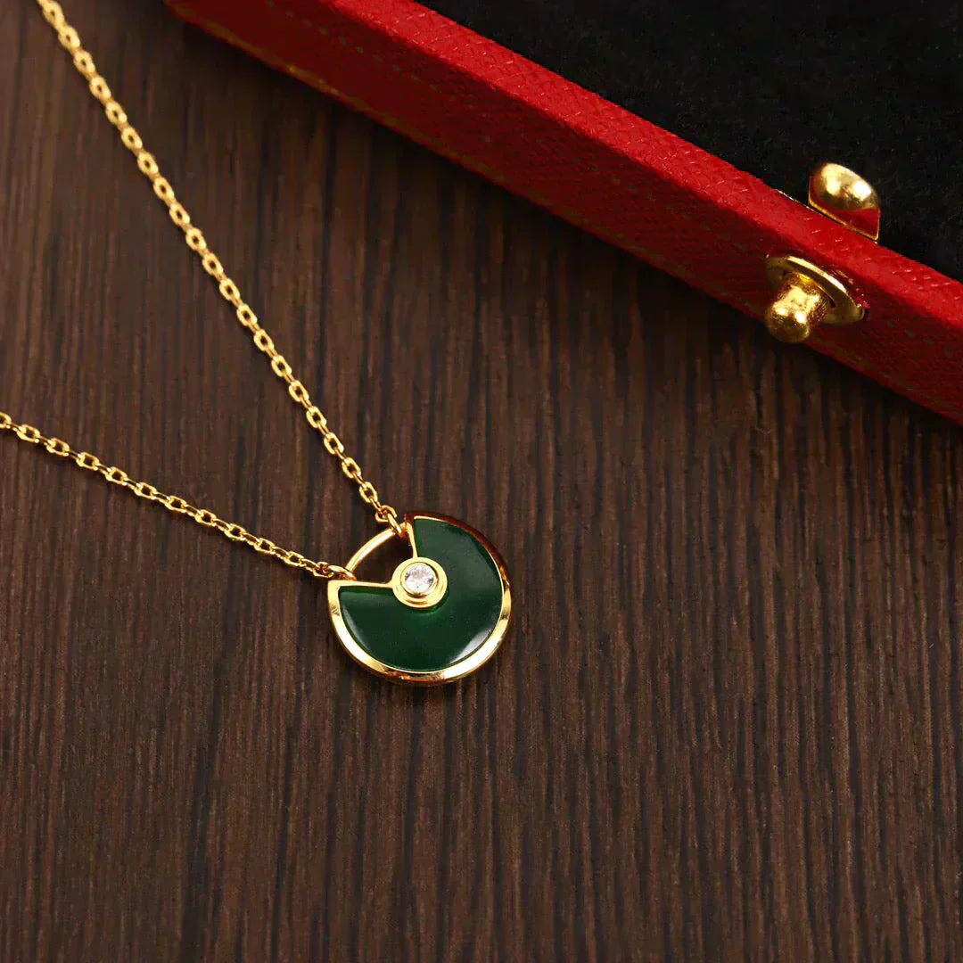 [Agudo Jewelry]AMULETTE GOLD MALACHITE NECKLACE