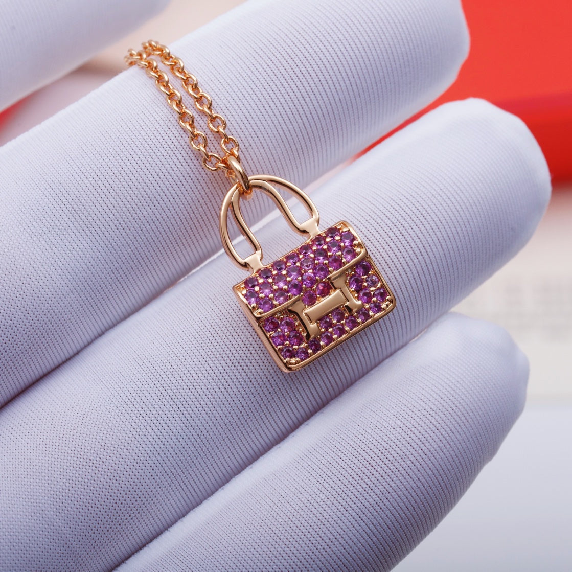 [Agudo Jewelry]CONSTANCE PEDANT PURPLE DIAMOND NECKLACE