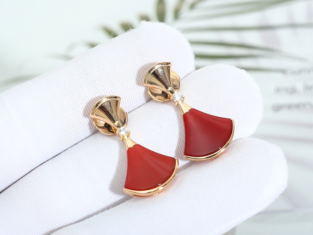 [Agudo Jewelry]DREAM Carnelian PINK GOLD EARRINGS