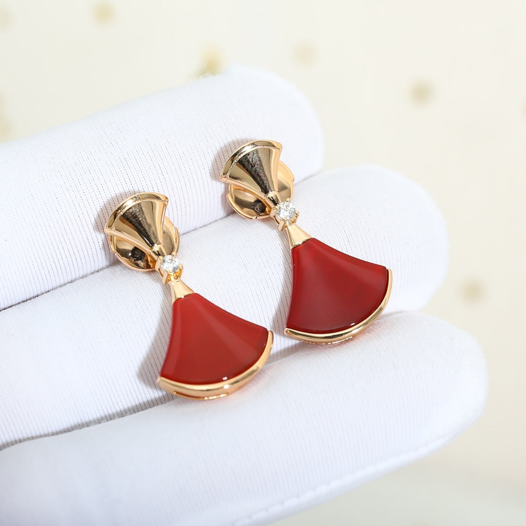 [Agudo Jewelry]DREAM Carnelian PINK GOLD EARRINGS