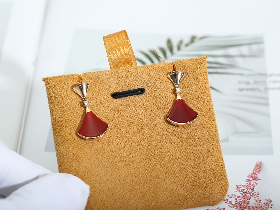 [Agudo Jewelry]DREAM Carnelian PINK GOLD EARRINGS