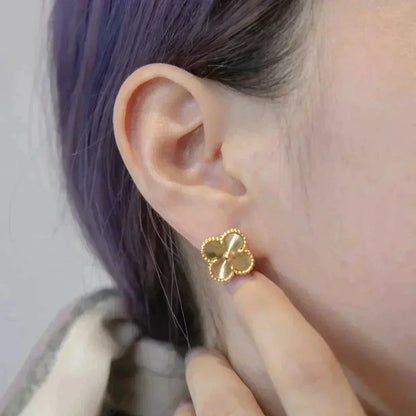 [AgudoJewelry]CLOVER MEDIUM 1 MOTIFS LASER EARRINGS