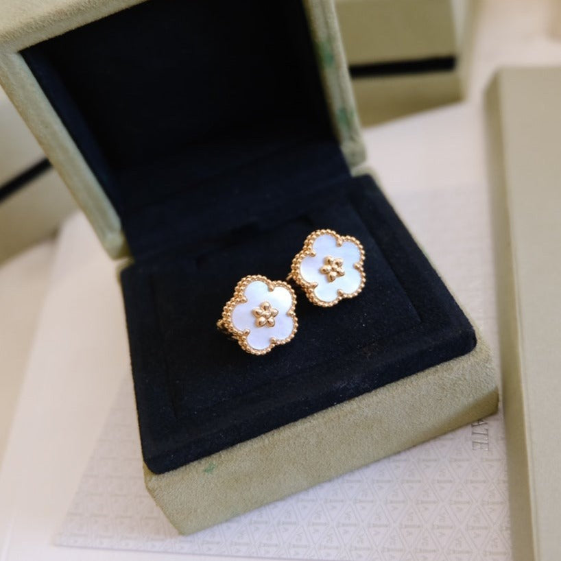 [Agudo Jewelry]LUCKY PINK GOLD WHITE MOP EARRINGS