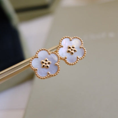 [Agudo Jewelry]LUCKY PINK GOLD WHITE MOP EARRINGS