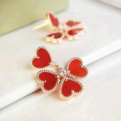 [Agudo Jewelry]SWEET CLOVER CARNELIAN EARRINGS