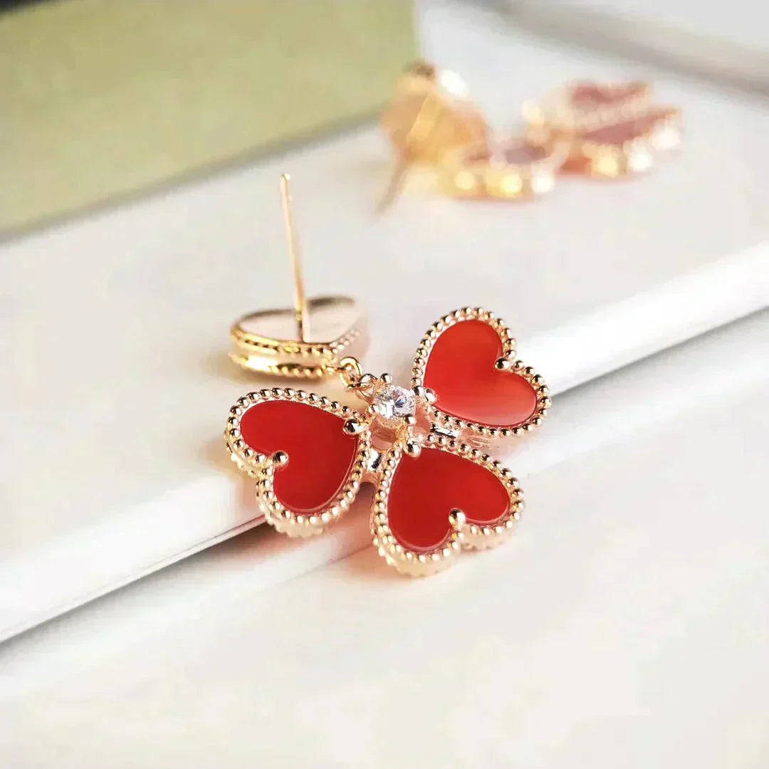 [Agudo Jewelry]SWEET CLOVER CARNELIAN EARRINGS