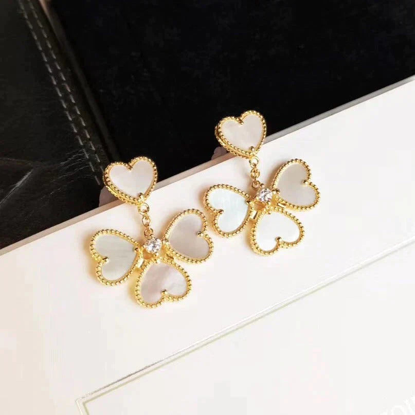 [Agudo Jewelry]CLOVER SWEET WHITE MOP EARRINGS