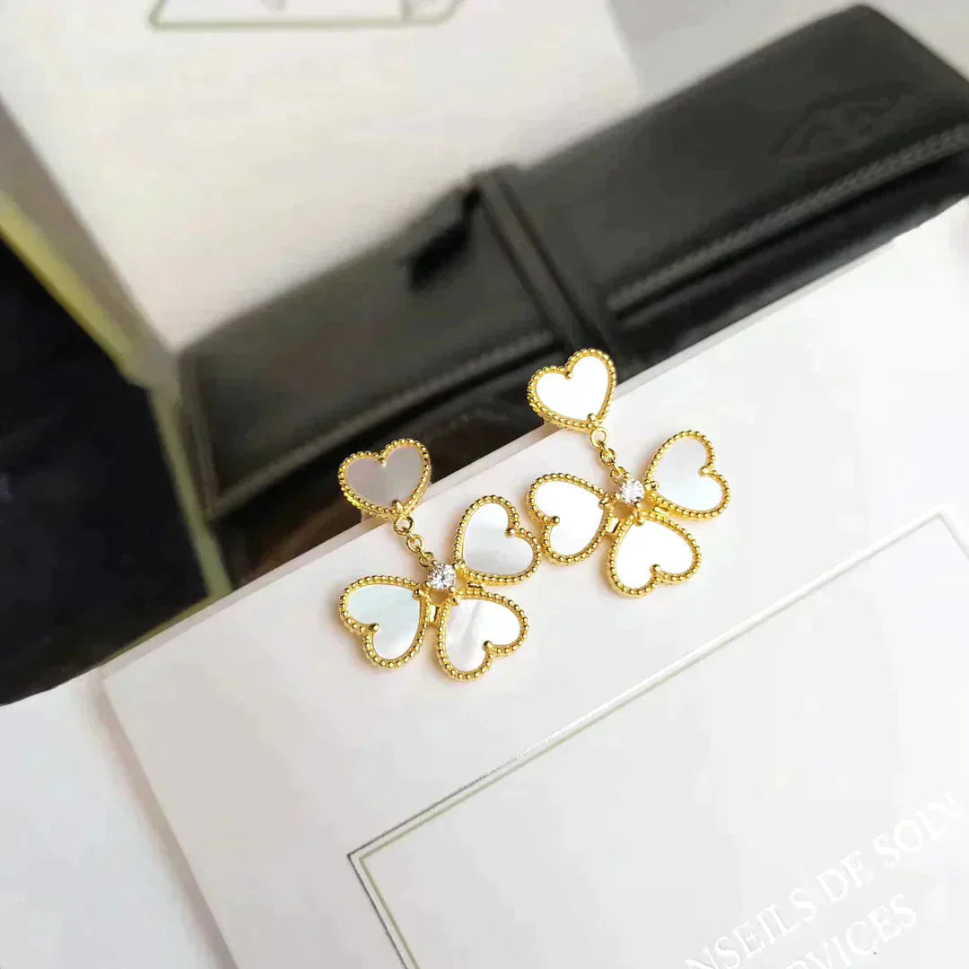 [Agudo Jewelry]CLOVER SWEET WHITE MOP EARRINGS