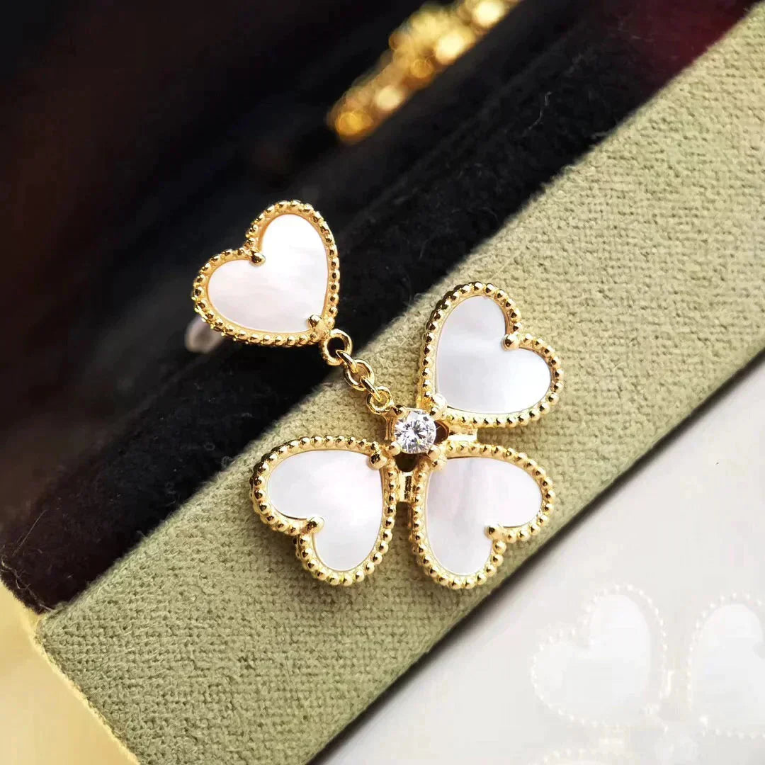 [Agudo Jewelry]CLOVER SWEET WHITE MOP EARRINGS