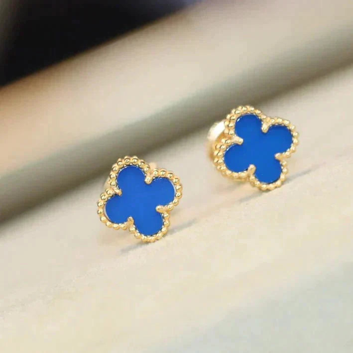 [Agudo Jewelry]CLOVER MINI 9.5MM TURQUOISE EARRINGS