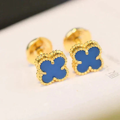 [Agudo Jewelry]CLOVER MINI 9.5MM TURQUOISE EARRINGS