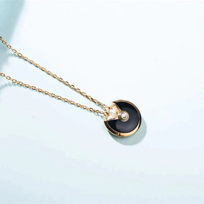 [Agudo Jewelry]AMULETTE GOLD CARNELIAN ONYX NECKLACE