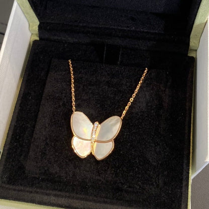 [Agudo Jewelry]BUTTERFLY GOLD MOP DIAMOND NECKLACE