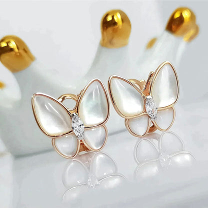 [Agudo Jewelry]BUTTERFLY MOP DIAMOND EARRINGS