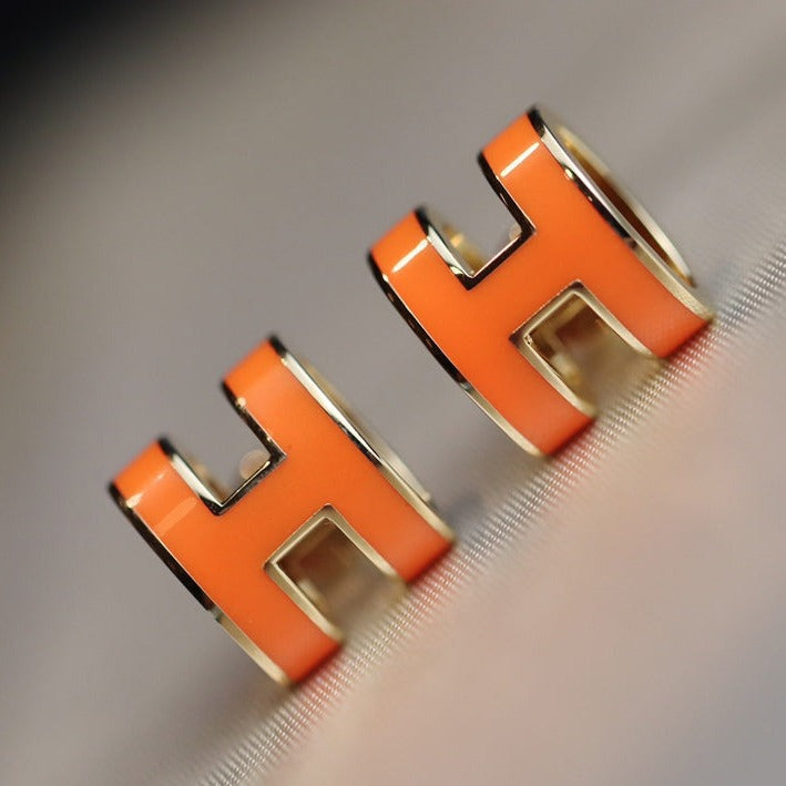 [Agudo Jewelry]MINI POP H EARRINGS ORANGE