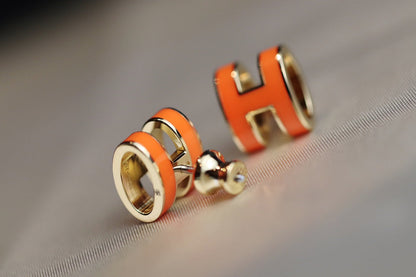 [Agudo Jewelry]MINI POP H EARRINGS ORANGE