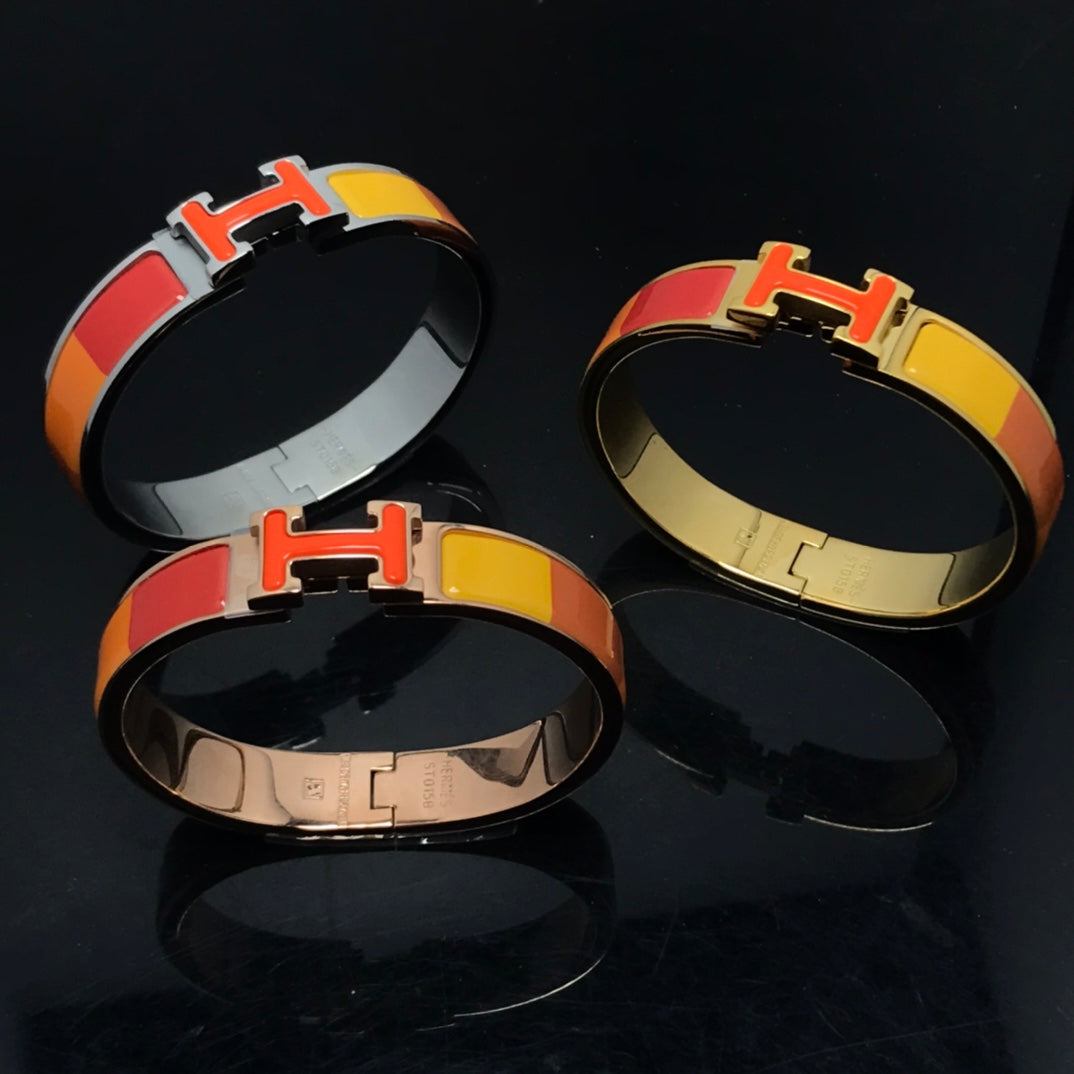 [Agudo Jewelry]H BRACELET ORANGE RAINBOW CERAMIC