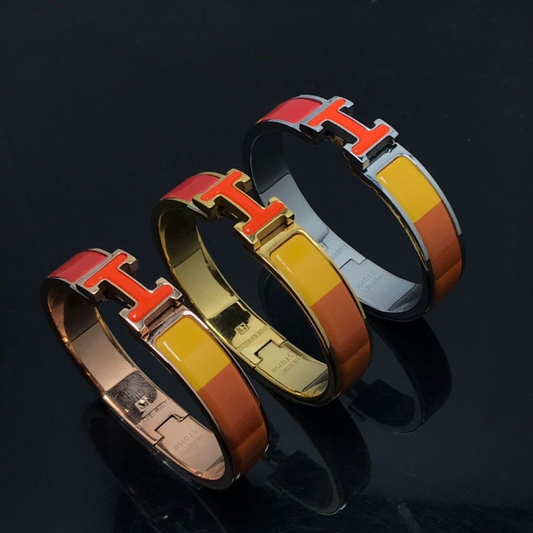 [Agudo Jewelry]H BRACELET ORANGE RAINBOW CERAMIC