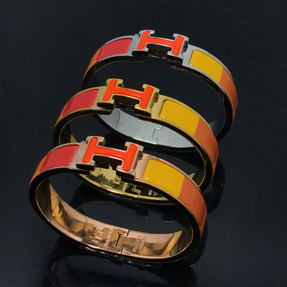 [Agudo Jewelry]H BRACELET ORANGE RAINBOW CERAMIC