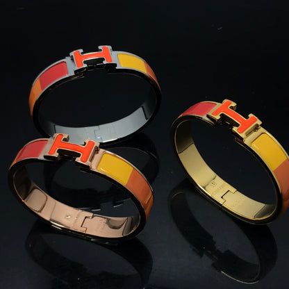 [Agudo Jewelry]H BRACELET ORANGE RAINBOW CERAMIC